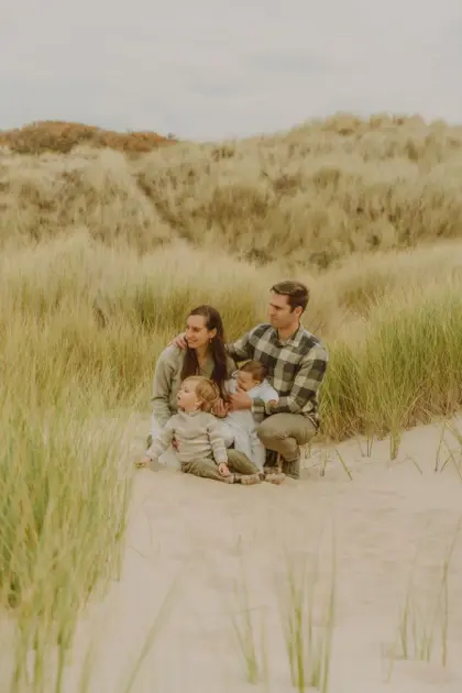 Family in golden hour