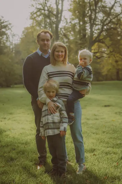 Family in golden hour