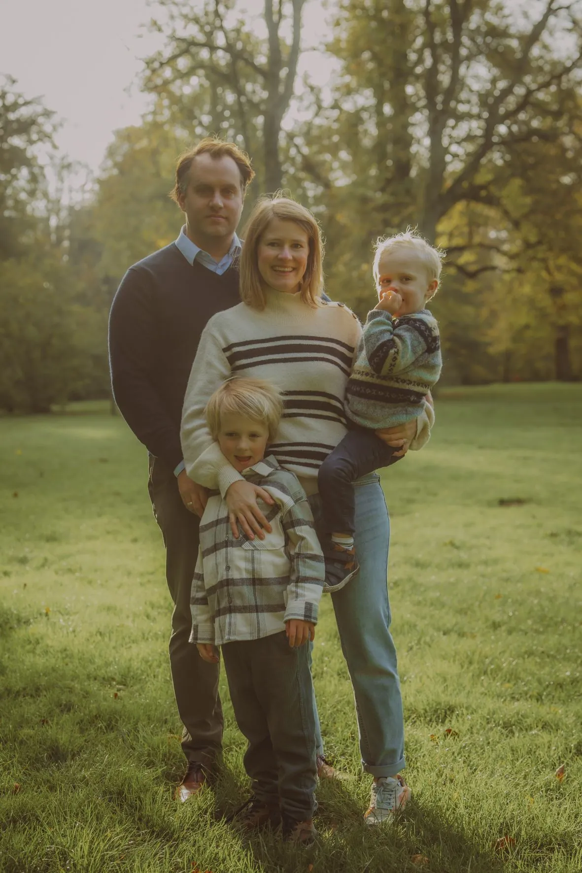 Short and warm Family at golden hour